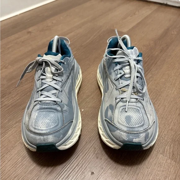 Bondi Leather Women's Gray and Teal Athletic Shoes - Picture 2 of 9